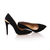 Black suede leather pointed head pump