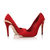 Red suede leather pointed head pump