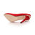 Red suede leather pointed head pump