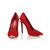 Red suede leather pointed head pump