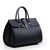 Black leather flap tote