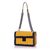 Yellow leather metal chain shoulder bag