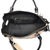 Beige Medium Check Black Leather Trim Handbag Bag with Should Strap