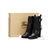 Leather buckle strap short boots