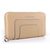 Beige Leather Zippy Wallet