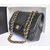 Black Lamb Skin Leather Quilting Chain Bag (Gold)