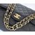 Black Ball Skin Leather Quilting Chain Bag (Gold)