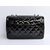 Black Patent Leather Quilting Chain Bag (Nickel)