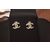 Square diamond double c rhinestone earrings