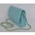 Blue lamb skin leather flap bag