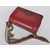 Red cow hide leather flap bag