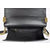 Black cow hide leather flap bag