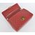 Dark red lamb skin leather flap bag