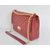 Dark red lamb skin leather flap bag