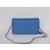 Blue lamb skin leather flap bag