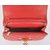 Red lamb skin leather flap bag