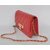 Red lamb skin leather flap bag