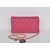 Fuchsia lamb skin leather flap bag