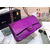 purple real python leather flap bag