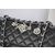 Original black leather camellia charm flap bag