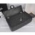 Original black leather camellia charm flap bag