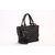 Black Lamb Skin Leather Patent Leather Logo Handle Bag