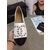 Calfskin leather rivet double C logo casual flats