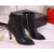 Leather pointed head pump short boots