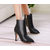 Leather pointed head pump short boots