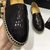 black patent leather with pearl effect espadrilles loafers