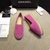 fuchsia suede leather espadrilles loafers