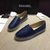 blue lambskin leather espadrilles loafers