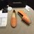 orange lambskin leather espadrilles loafers