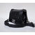 Black Leather Quilting  Mini Flap Shoulder Chain Bag