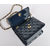 Blue Patent Leather Turn Lock Chain Shoulder Bag