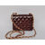 Claret Patent Leather Turn Lock Chain Shoulder Bag