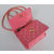 Fuchsia Patent Leather Turn Lock Chain Shoulder Bag