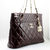 Claret Patent Leather Chain Tote with Charm