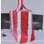 Red stripe cotton fabric tote