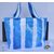 Blue stripe cotton fabric tote