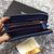 Caviar leather zipper long wallet