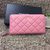 Leather zipper long wallet