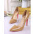 Beige patent leather pump