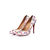 White patent leather multiple color rivet pump