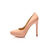 Pink patent leather platform pointed head pump