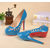 Blue patent leather cut out platform pump