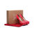 Red patent leather cut out platform pump