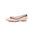 Beige patent leather point head flat