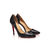 Black snake patent leather pointed head pump