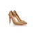 Gold pyrography gold satin pointed head pump